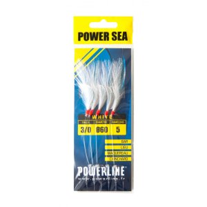 BAS DE LIGNE MAQUEREAUX POWERLINE POWERSEA WHITE